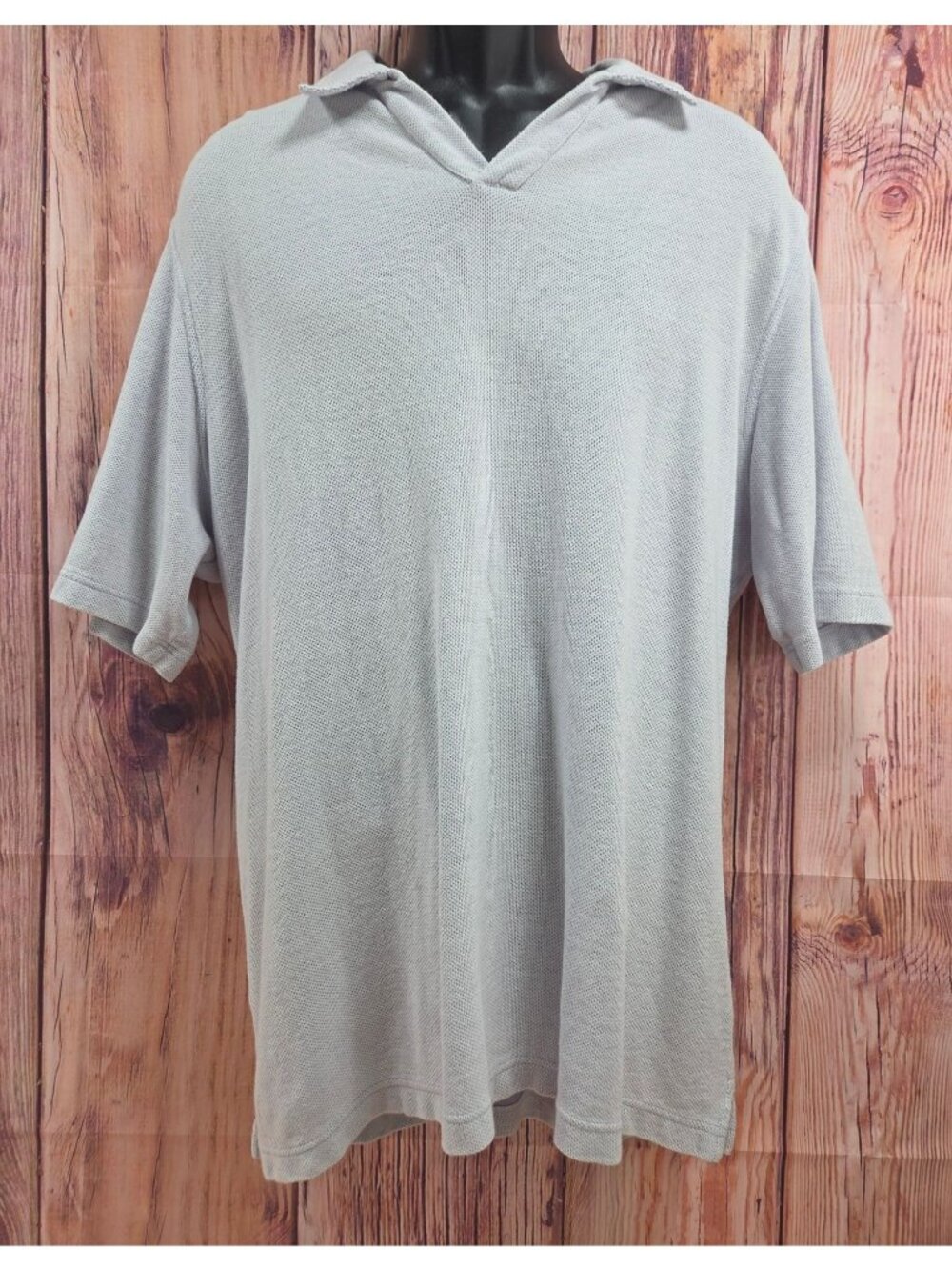 Johnston & Murphy Light Gray Cotton Pullover Polo Size XXL